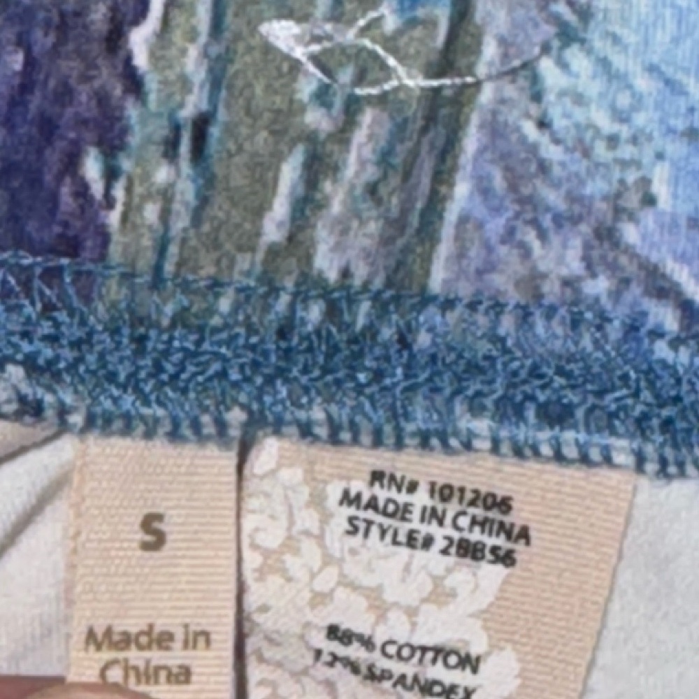 Soft Surroundings Leggings Blue Impressionist Print Women’s Small S - Picture 8 of 8